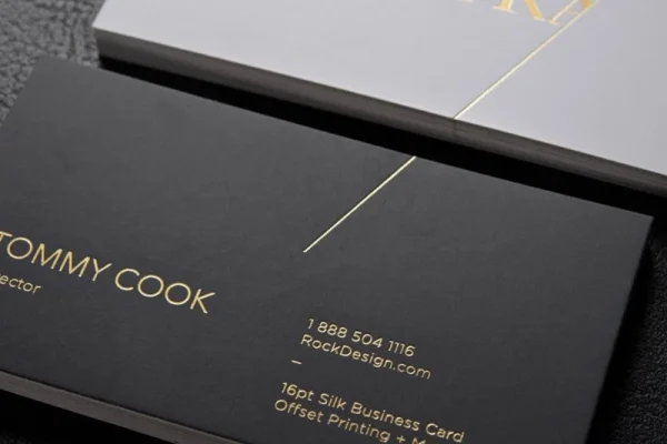 Business Cards — business card #1084 Luxury business cards with matte gold foil and elegant design.