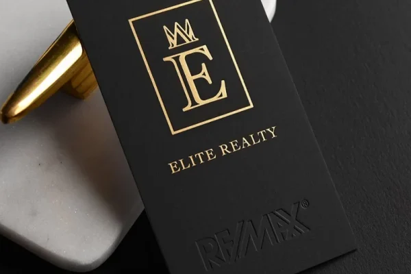 Business Cards — business card #1085 Luxury business card with gold foil for Elite Realty, showcasing premium printing.