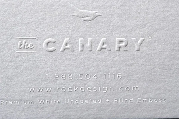 Business Cards — embossed business card #1089 Embossed business card with blind embossing and uncoated white paper.