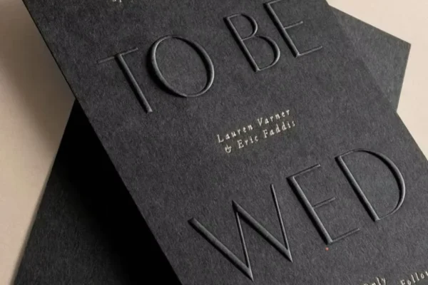 Business Cards — embossed card #1207 Embossed card with custom text, ideal for business or formal invitations.