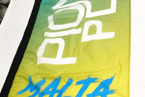 Custom feather flag for Pioneer Plays — flag printing Malta