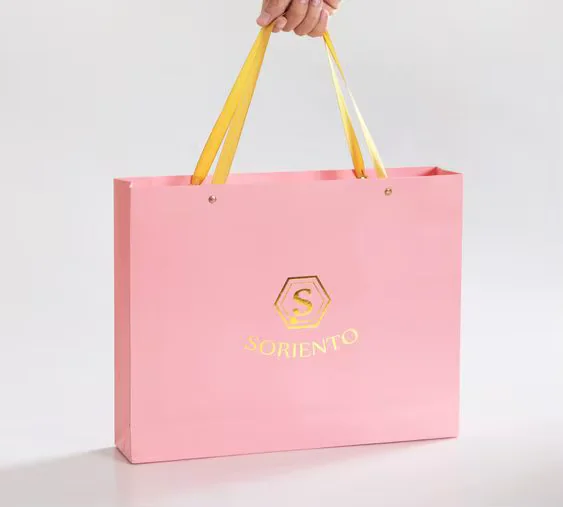 Luxury branded paper bag with hot foil stamping - custom bags Malta