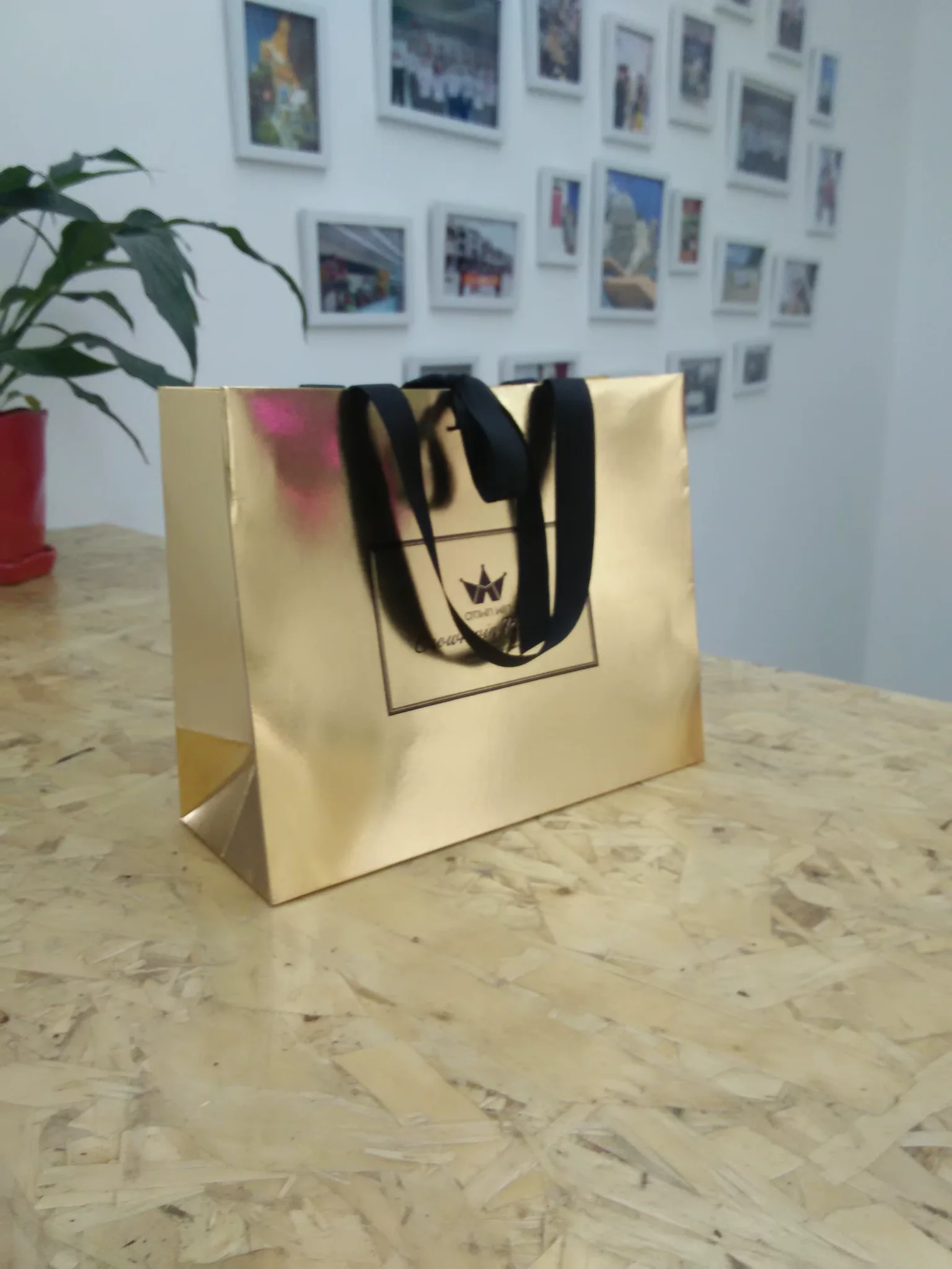 Luxury gift bag with gold foil finish - premium packaging Malta