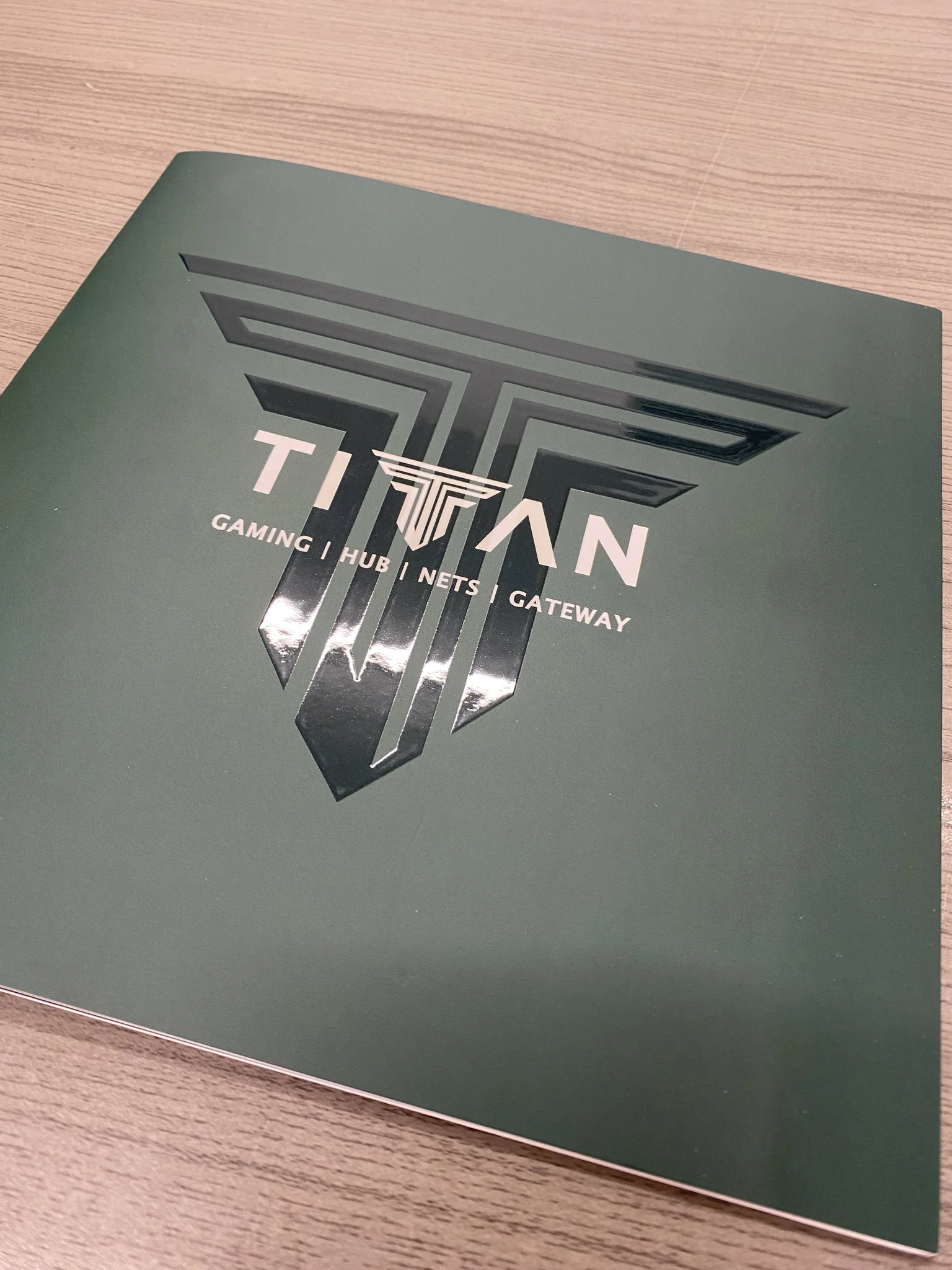 Brochure featuring digital printing for a gaming hub design.